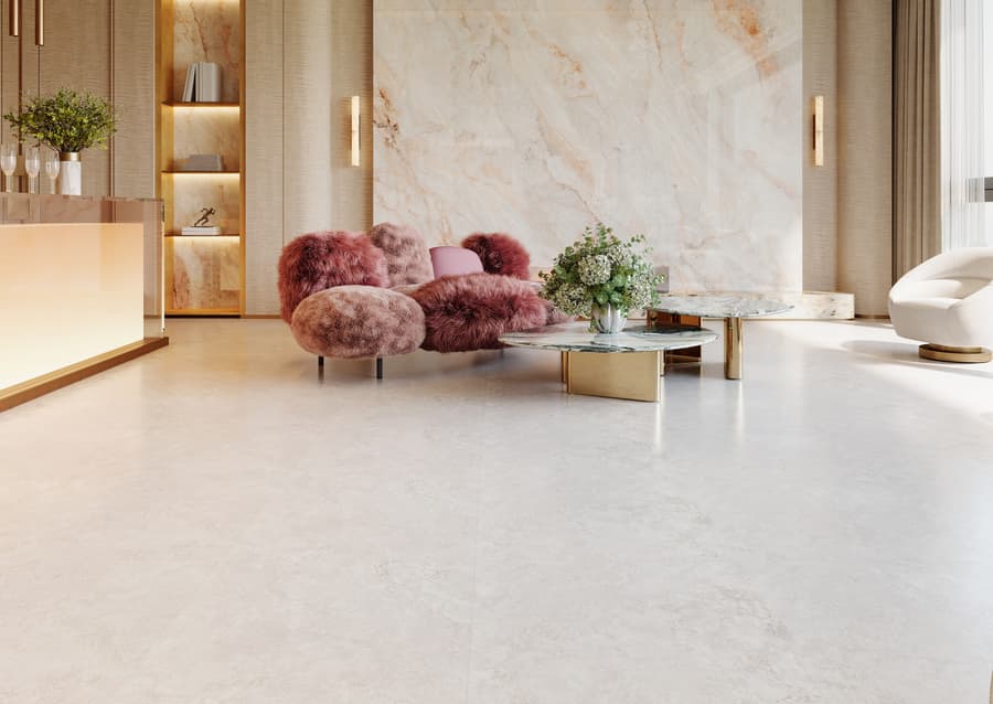 Ethereal Stone porcelain tile surface in interior application